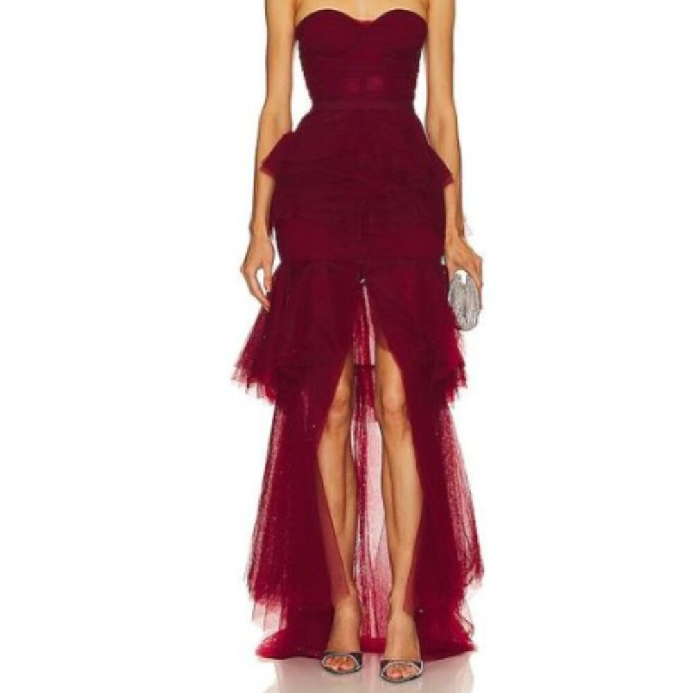 NWT Michael Costello x Revolve Alai Gown in Oxblood